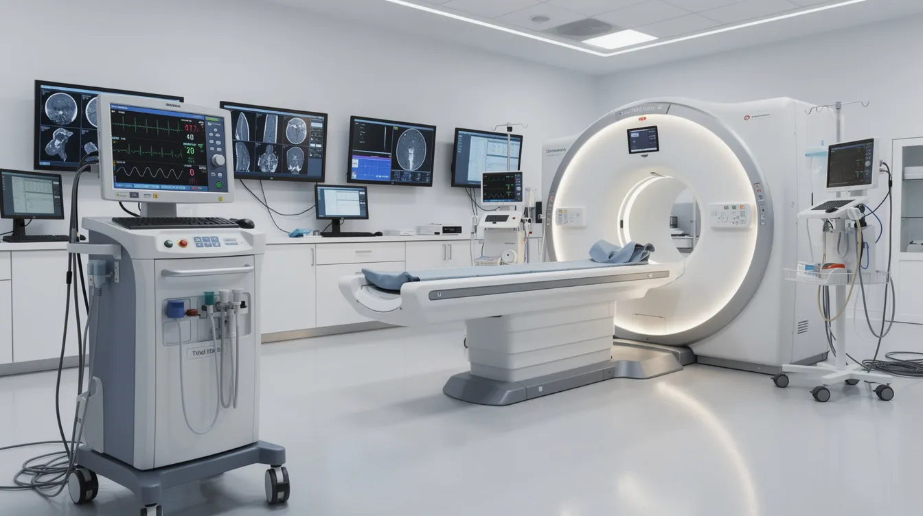 5bdc503b 2d14 4dc0 938c 94c8903b0a74 The image showcases advanced medical equipment in a hospital radiology department, featuring a CT scanner and patient monitoring systems, essential for providing quality medical services and enhancing patient care. This medical infrastructure supports healthcare facilities in delivering accurate diagnostics and effective treatment options.