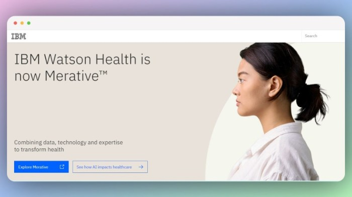 screenshot of IBM watson health home page