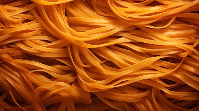 ai generated, pasta, linguine, carbs, spaghetti, orange, flour, dough, stretchy, carbohydrates, food, yummy, background, tasty, wallpaper