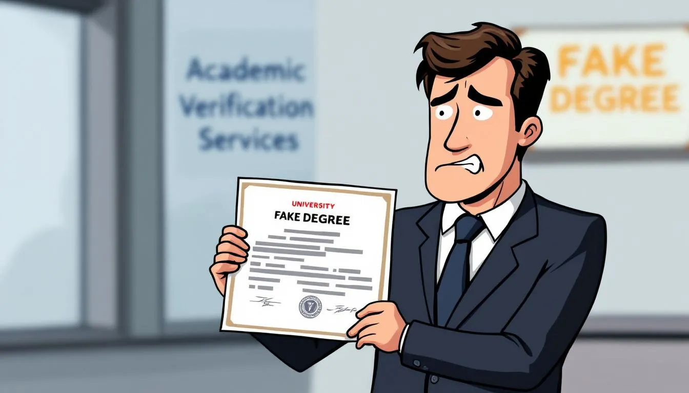 Una persona sosteniendo un título universitario registrado y verificable.