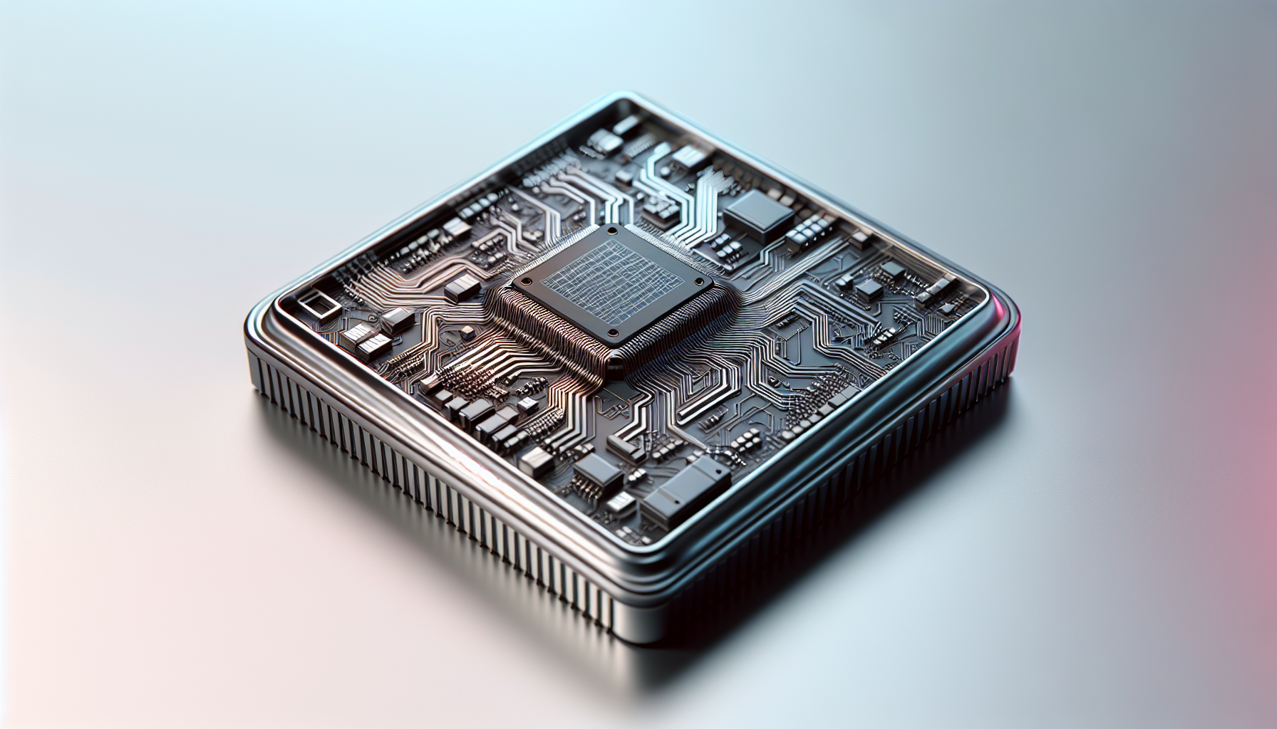 Illustration of a small embedded microcontroller chip