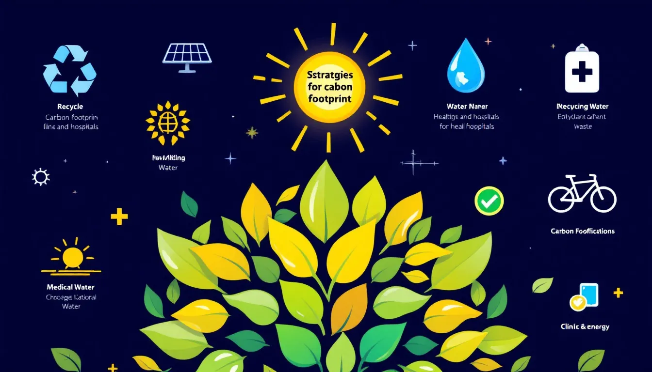 Estrategias para reducir la huella de carbono en clínicas y hospitales.