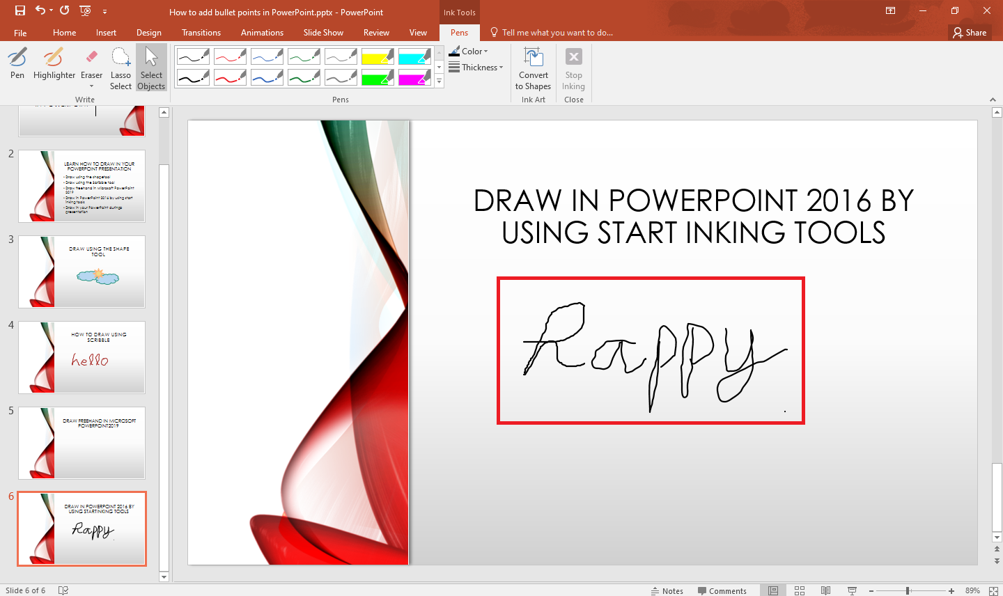 after you click it, you can now draw in a freeform tool on PowerPoint 2016.