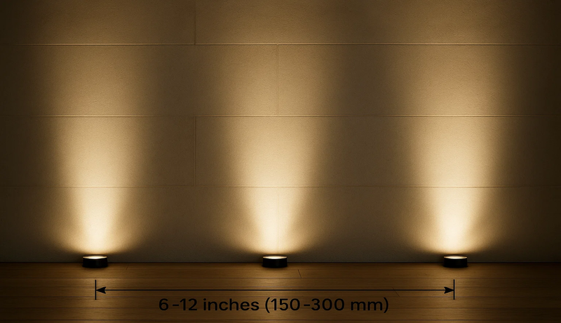 Common fixture spacing in wall grazing