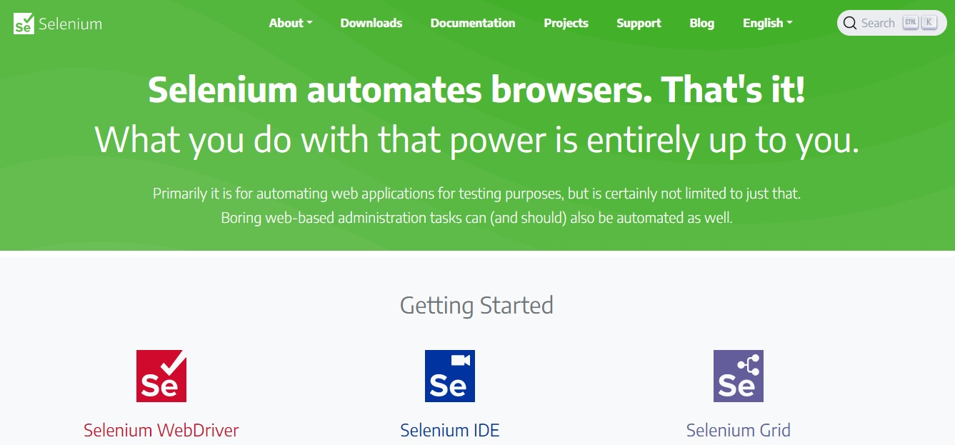 7. Selenium - A Massively Popular Test Automation Tool