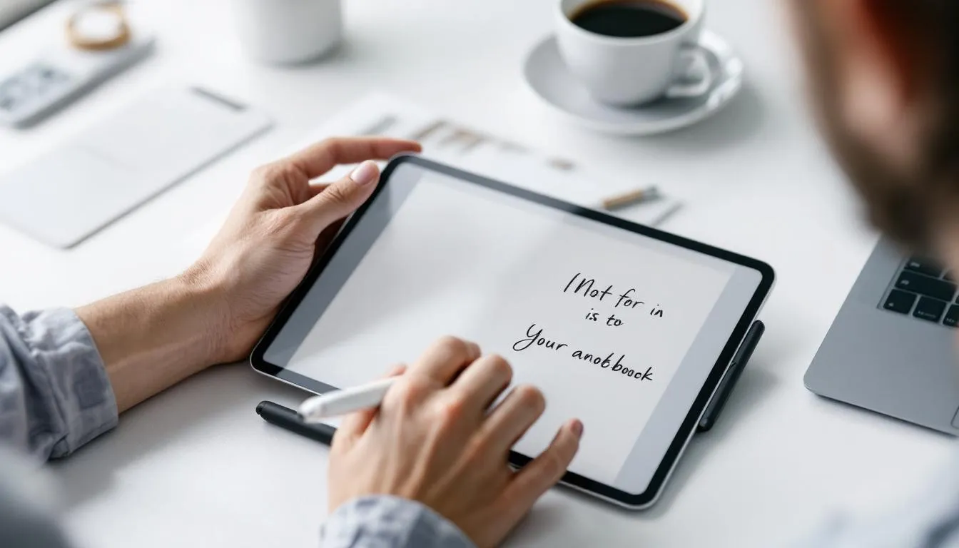 Une personne utilisant un Apple Pencil pour prendre des notes sur un iPad.