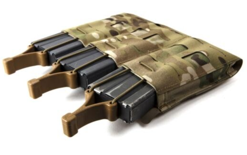 Green camo mag pouch with 3 magazines