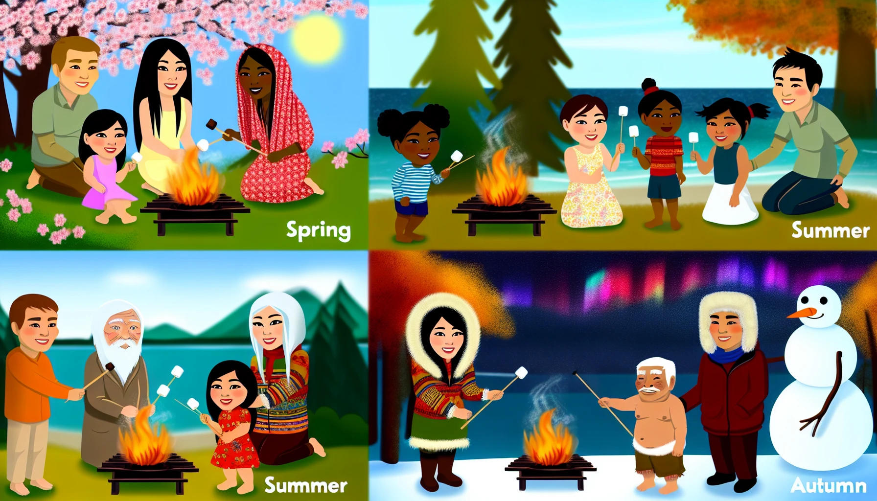 K Fire Throughout the Four Seasons
