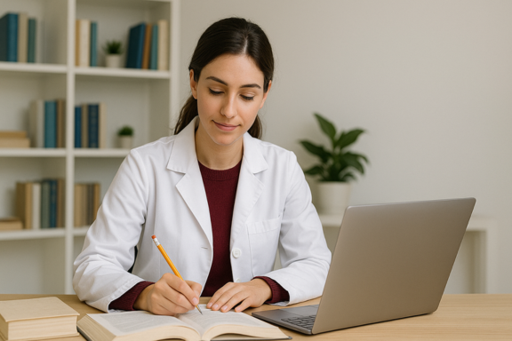 image of an orthodontist and the training / learning she had to go through to become an orthodontist