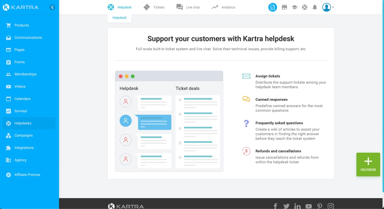 Kartra's Helpdesk Feature could be welcomed by those users that need to provide customer support regularly.
