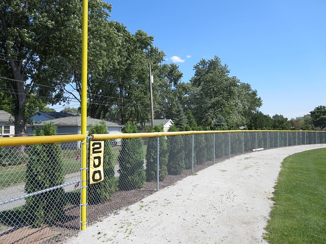 baseball, field, fence