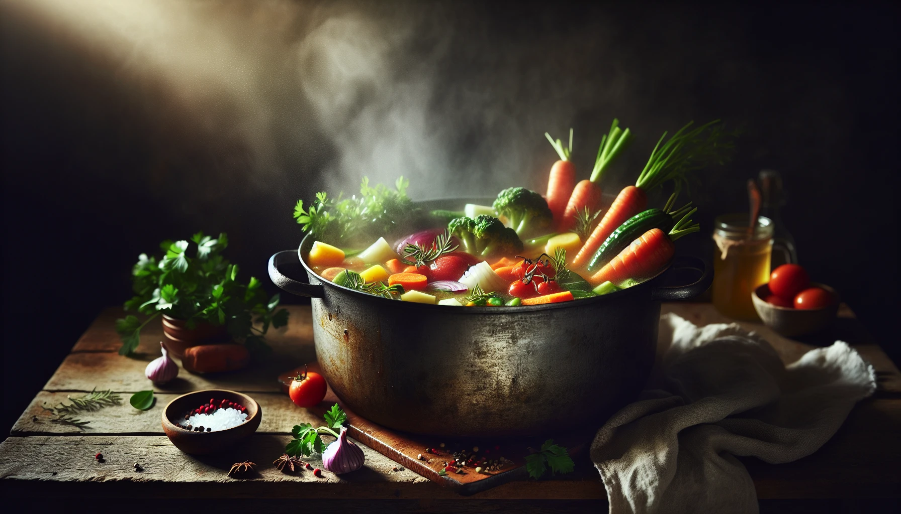 One-pot nutritious meal with a variety of fresh ingredients
