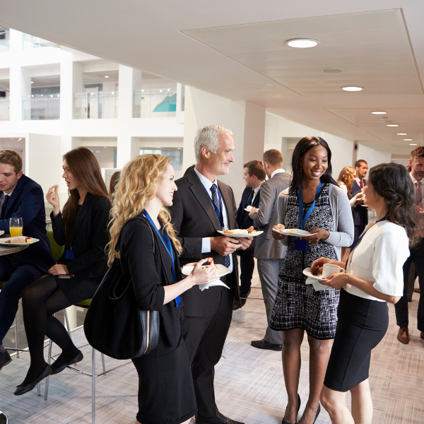 Image showing a corporate event with catered food in Sacramento.