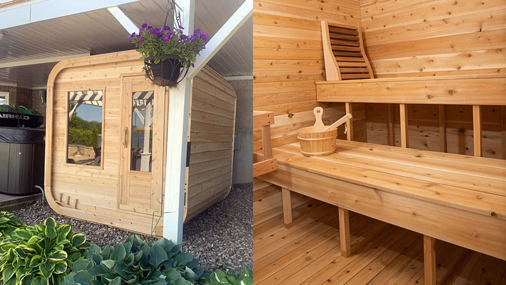 Image of the Dundalk Canadian Timber White Cedar Luna Sauna Outdoor Sauna sauna.