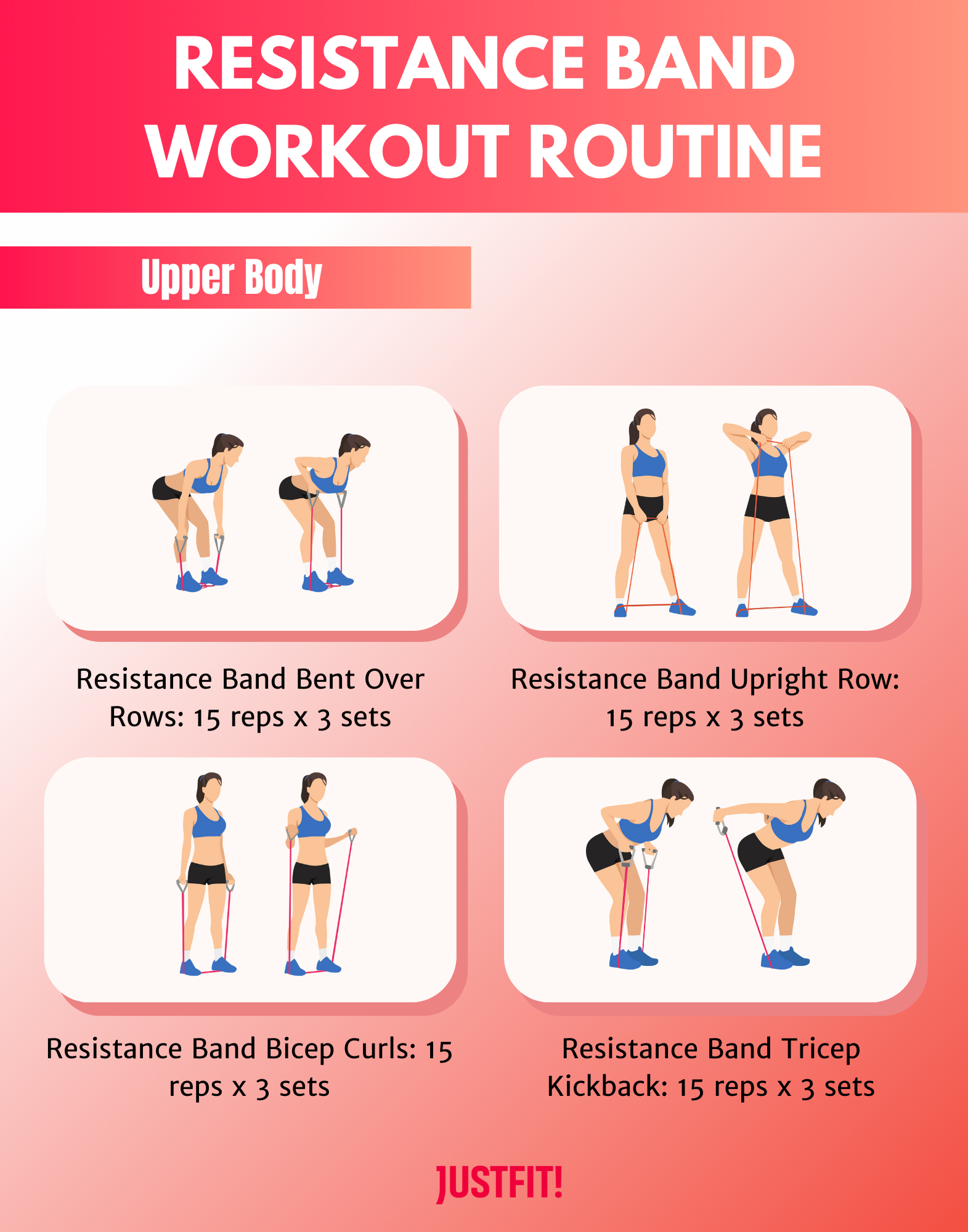 Printable Resistance Band Exercises For Easy Workouts At Home 