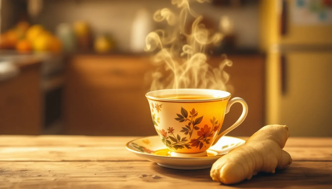 A warm cup of ginger honey drink, showcasing its delicious appearance.
