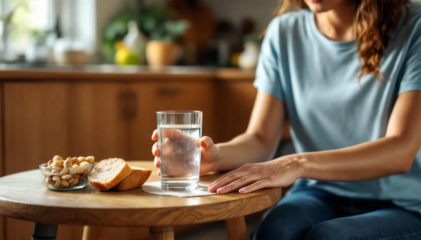 This image illustrates the concept of appetite suppression, highlighting the role of 5-HTP, an essential amino acid tryptophan, in increasing serotonin production, which can help regulate mood and promote weight loss. It also emphasizes the importance of serotonin levels in improving sleep quality and managing health conditions related to sleep disorders and anxiety.