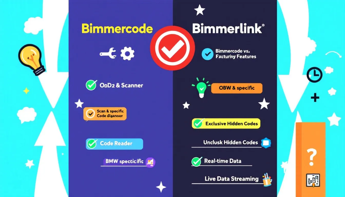 Key features comparison of Bimmercode and Bimmerlink.