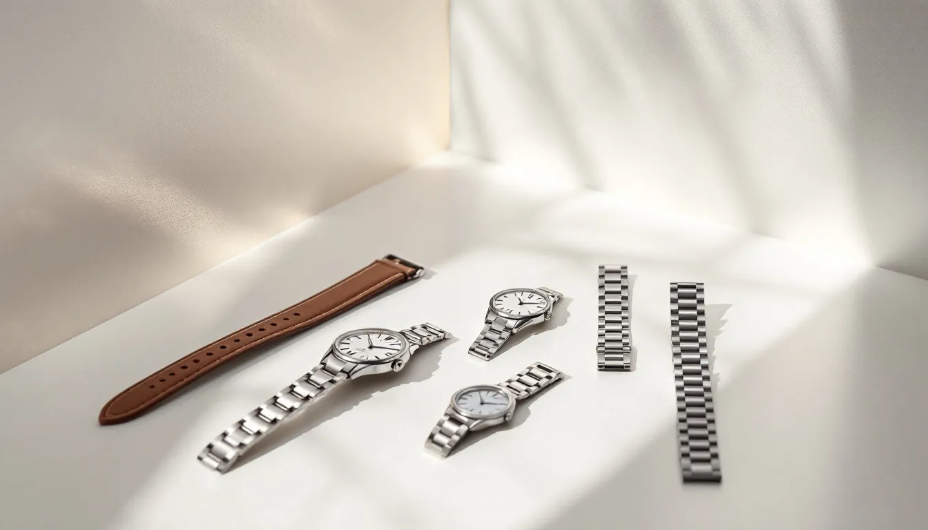 An overview of various Citizen watch straps including leather and metal options.
