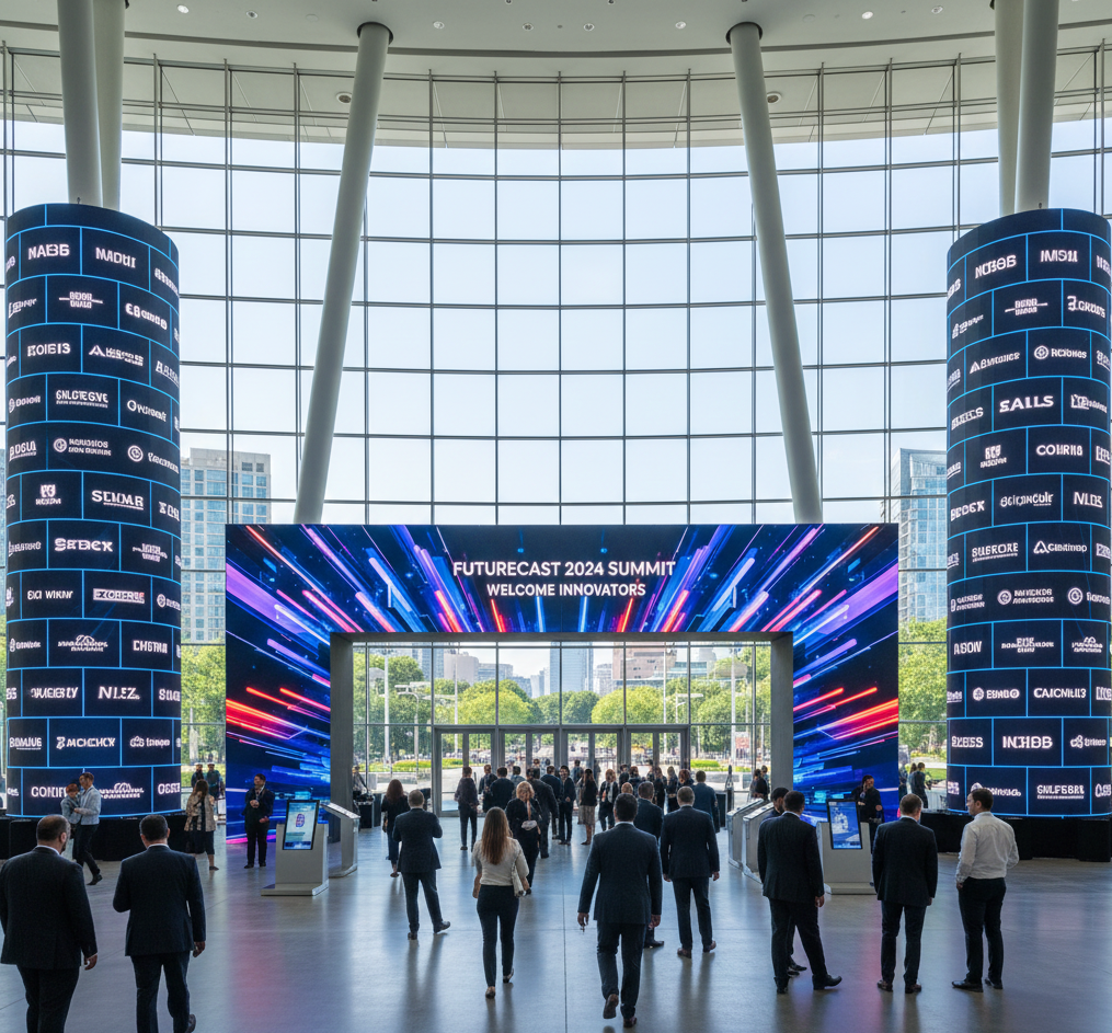 Which Are The Best Sponsorship Signage Examples? 2 branded entry screens