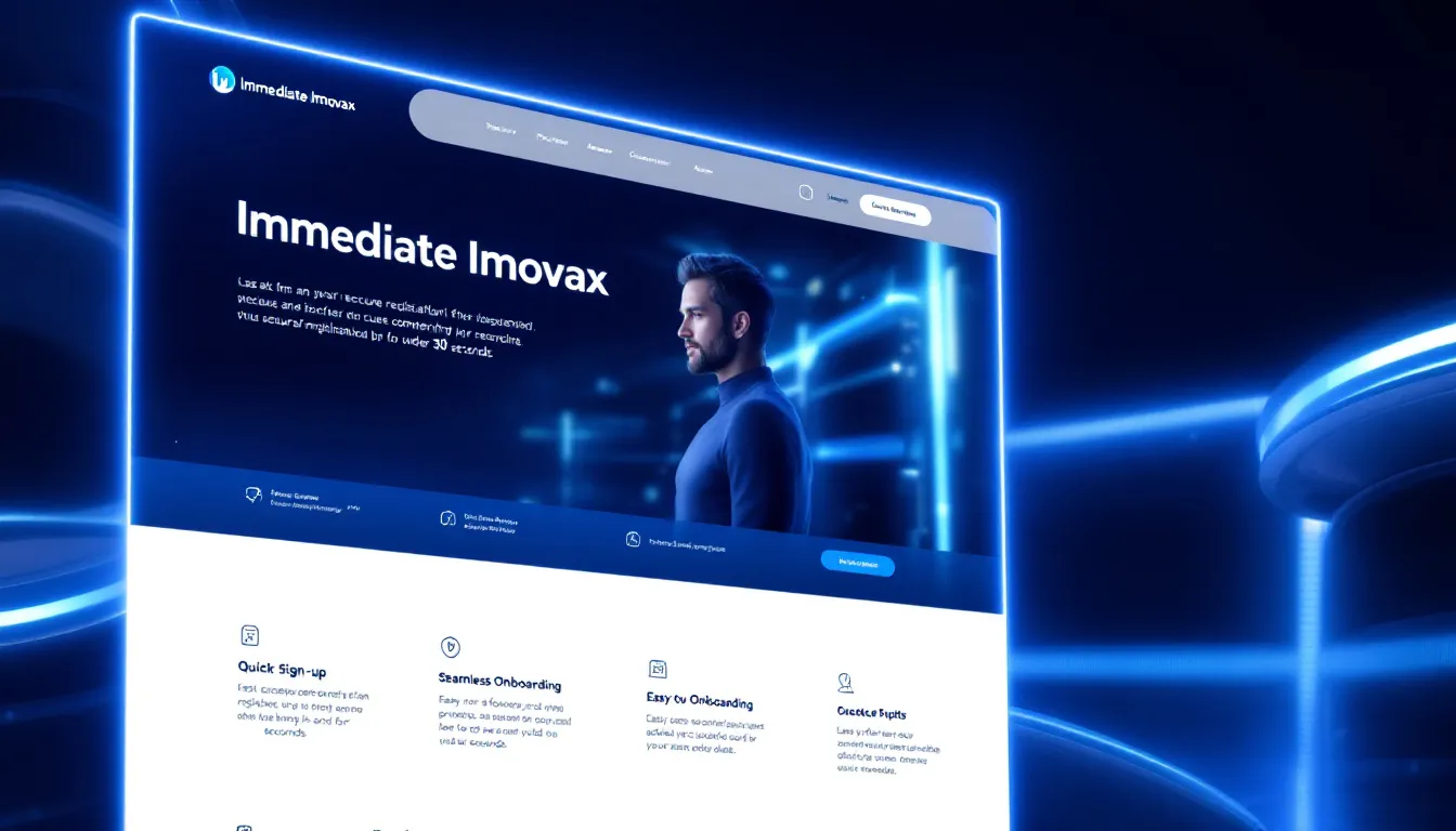 The process of getting started with Immediate Imovax, including signup and platform navigation.