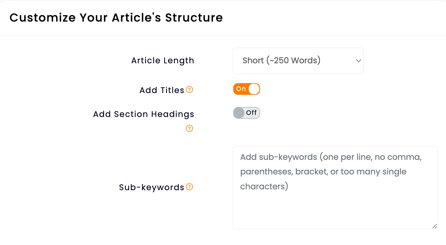 Short article length