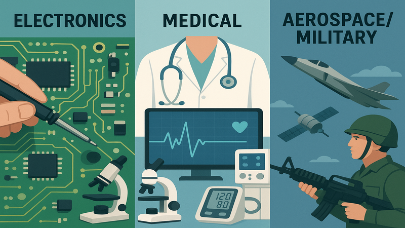 Medical, electronics and aerospace all use conductive silicone in their applications.