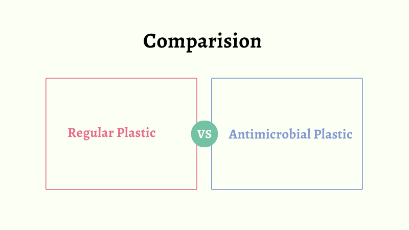 comparision bewteen regular plastic and antimicrobial plastic