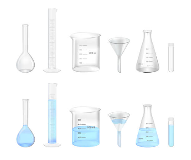 Illustration comparing graduated cylinders with other volumetric glassware