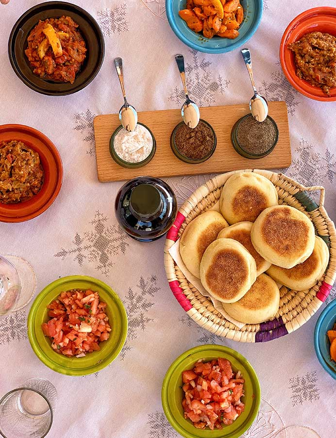 Moroccan cooked salads are a feast for the eyes.