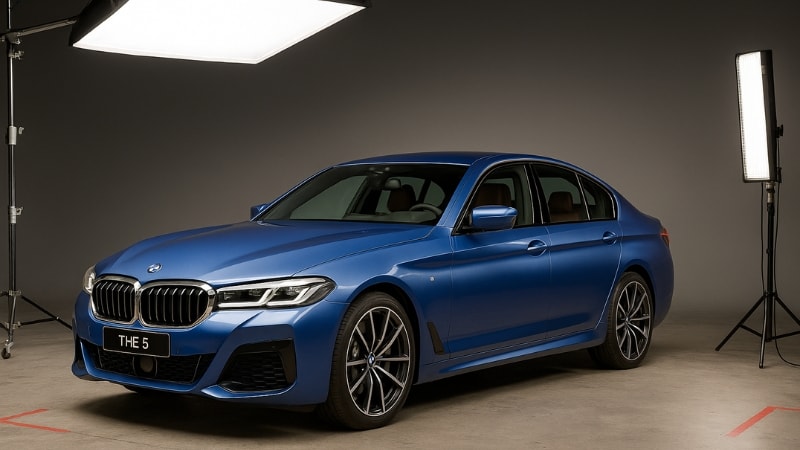 BMW wrapped in matte blue vinyl wrap