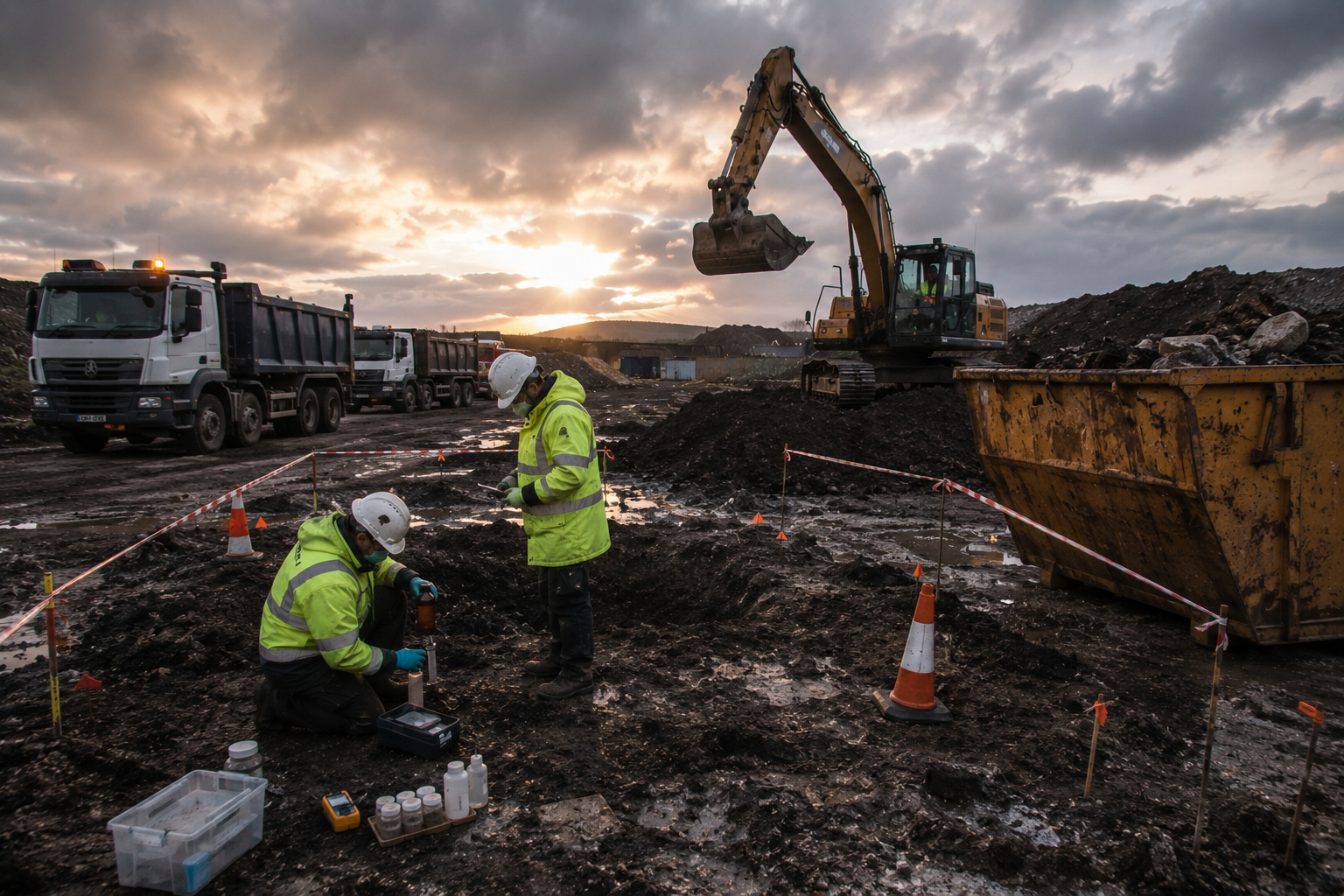 Professional remediation team managing contaminated land safely from the start of a project.