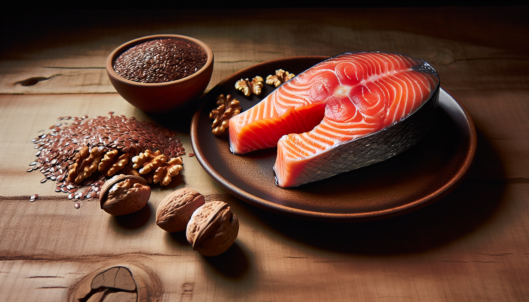 Fatty fish like salmon and plant-based sources of Omega-3