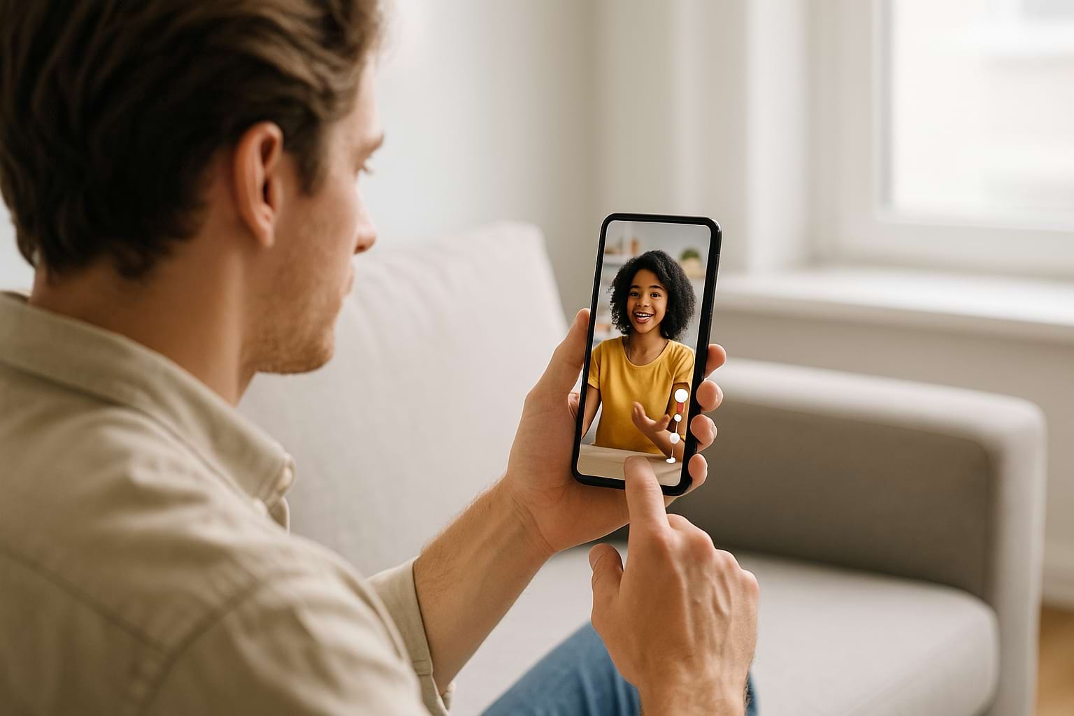 Person engaging with short-form social media video on smartphone representing digital engagement strategy