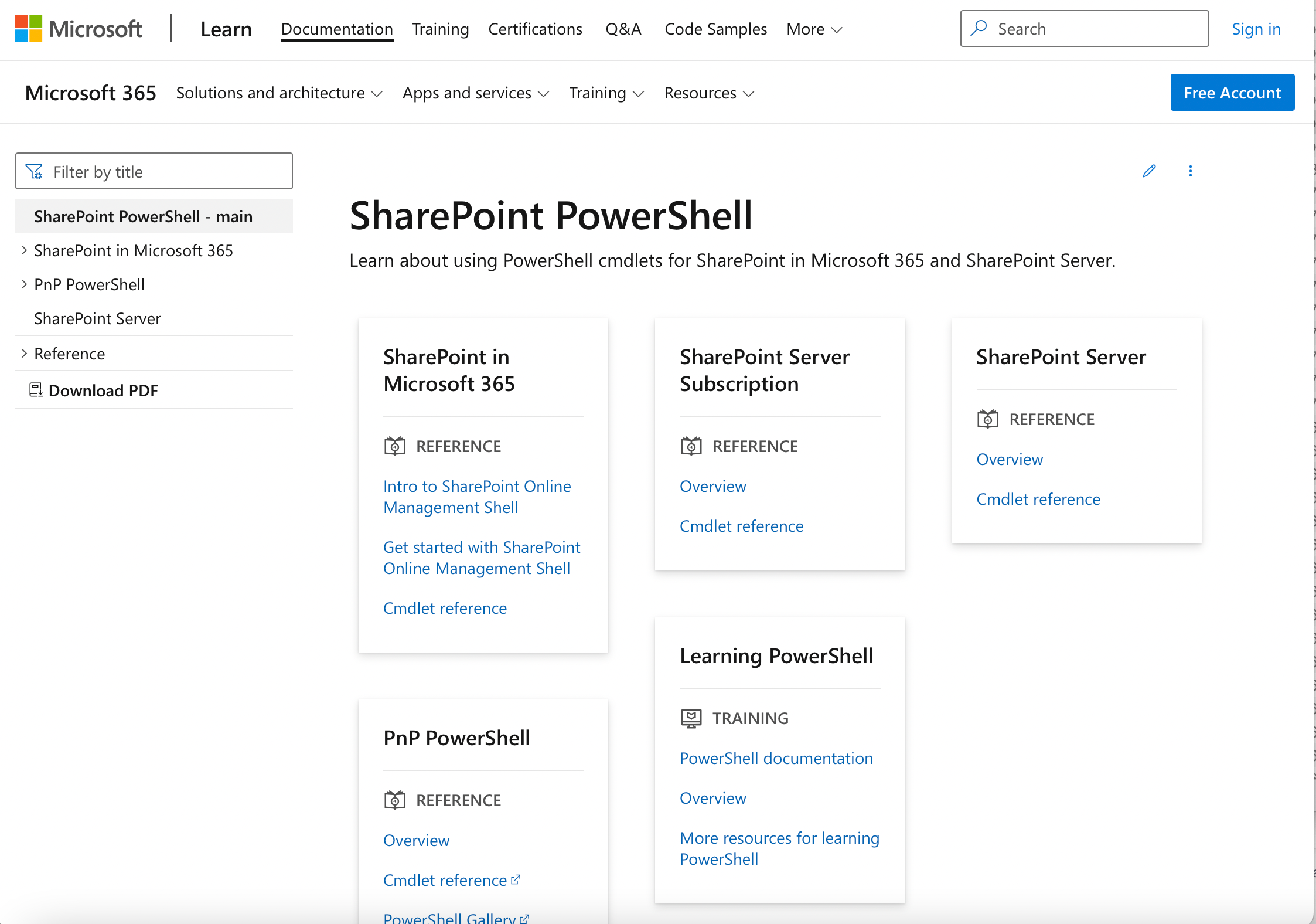 Sharepoint PowerShell page