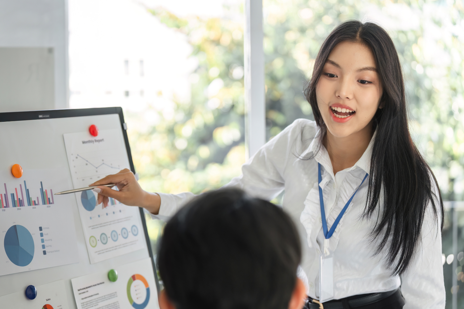 Manager checking dashboard.