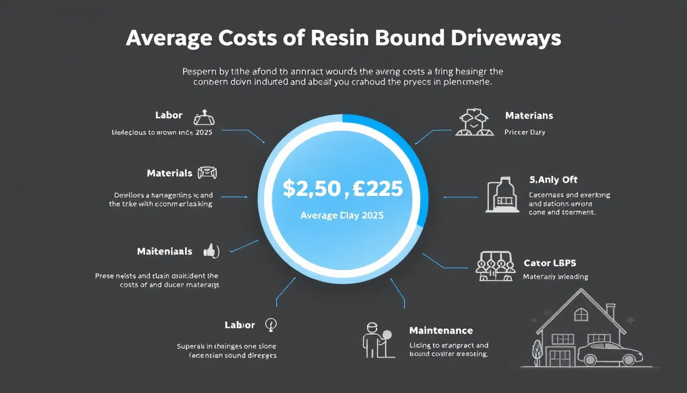 A chart depicting the average costs of resin bound driveways in 2025.