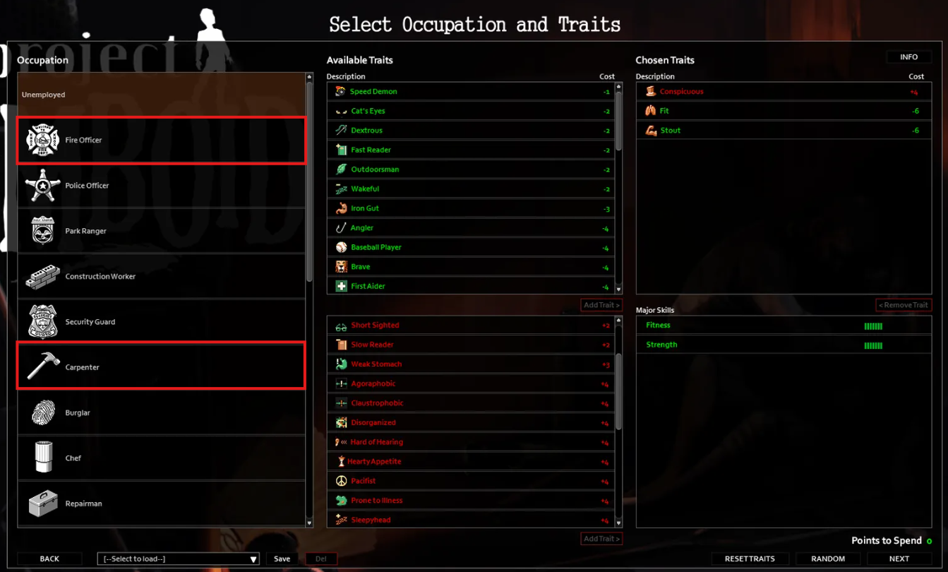 Project Zomboid Fire Officer or Carpenter