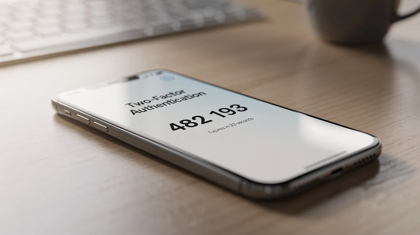 The image shows a smartphone screen displaying a two-factor authentication code, essential for securing access to online casinos and sweepstakes platforms. This code helps users protect their accounts while enjoying popular casino games and redeeming bonuses like free stake cash.