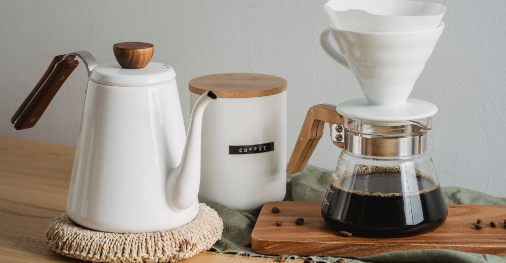 coffee brewing in a pot