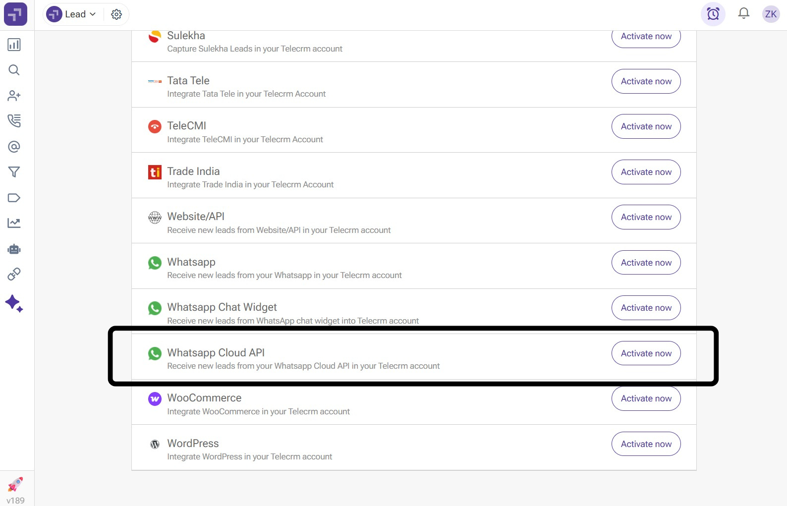 WhatsApp API activation