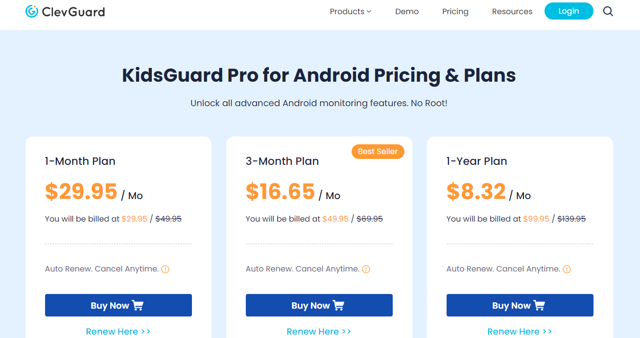 kidsguard pricing