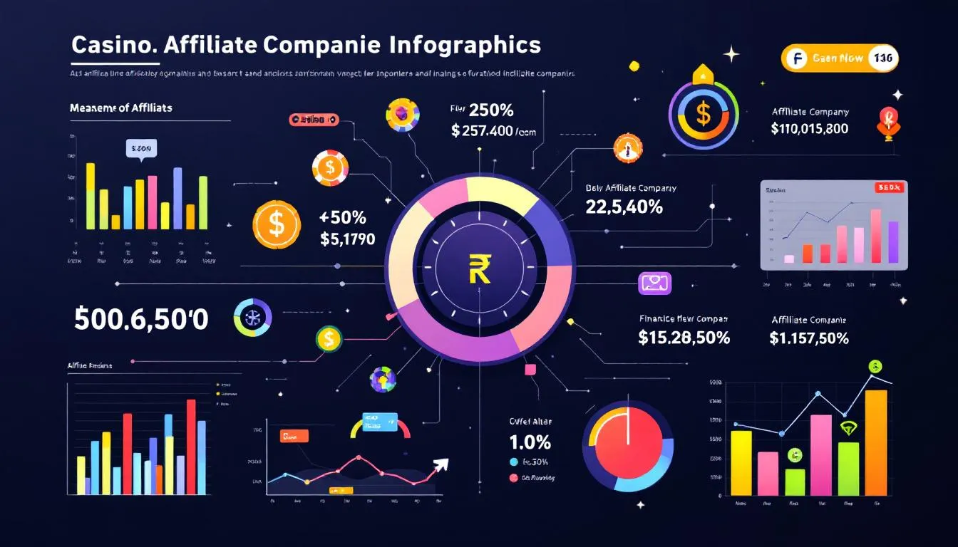 En illustration av olika affiliatebolag inom casino och betting.