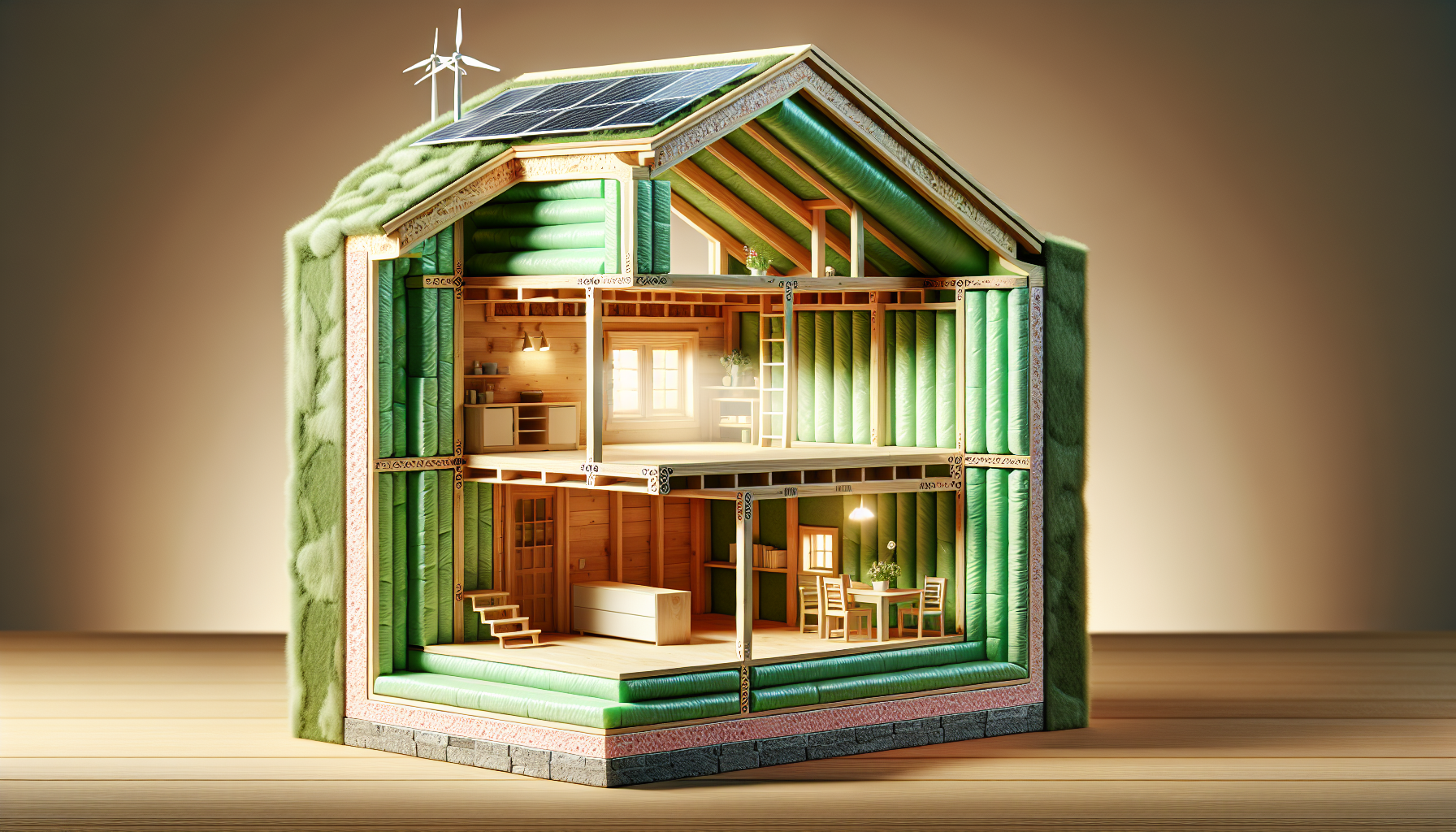 Energy-efficient timber frame house