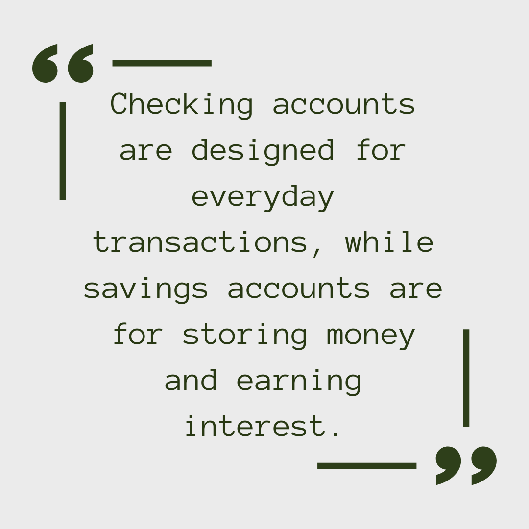 Checking Vs. Savings Account Features