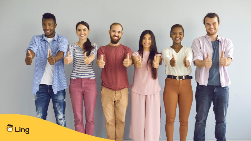 Group of Diverse People Stand Together in Home