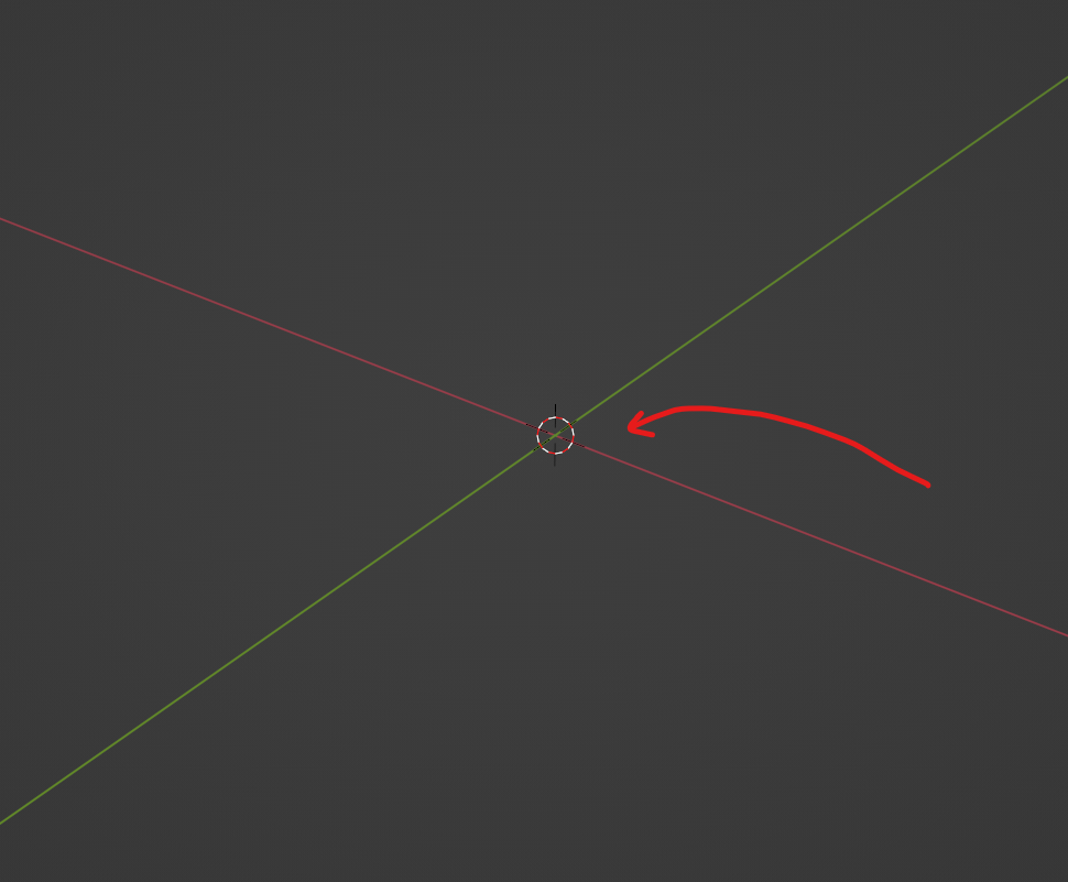 What the 3D cursor in Blender looks like