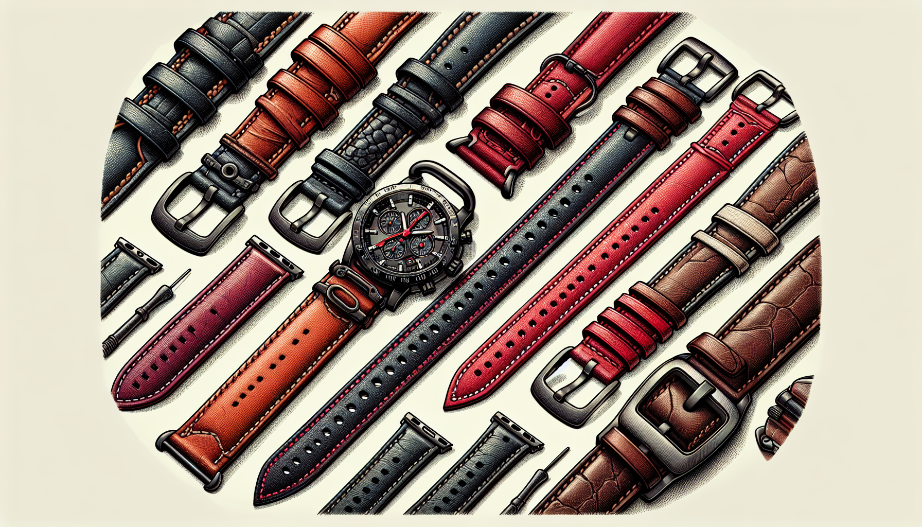 Variety of quick release leather watch bands