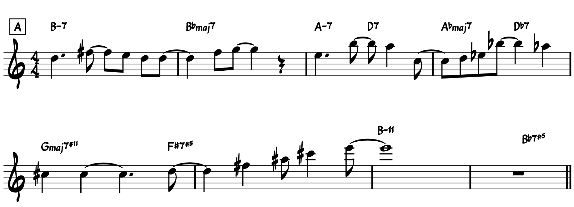 Lead Sheet Jazz tutorial: Poorly formatted lead sheet where chord symbols are too small. 