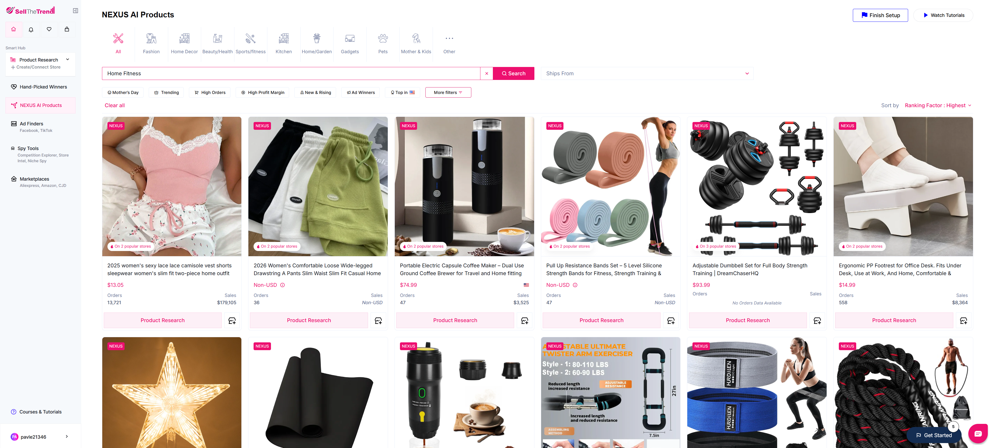 find dropshipping suppliers who sell yoga essentials using sell the trend